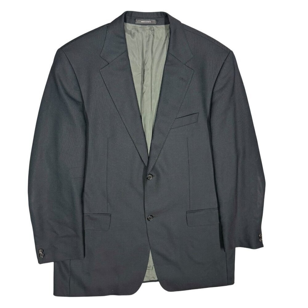 Hugo Boss Hopsack Blazer Wool Sport Coat Black "Tizian" 44L